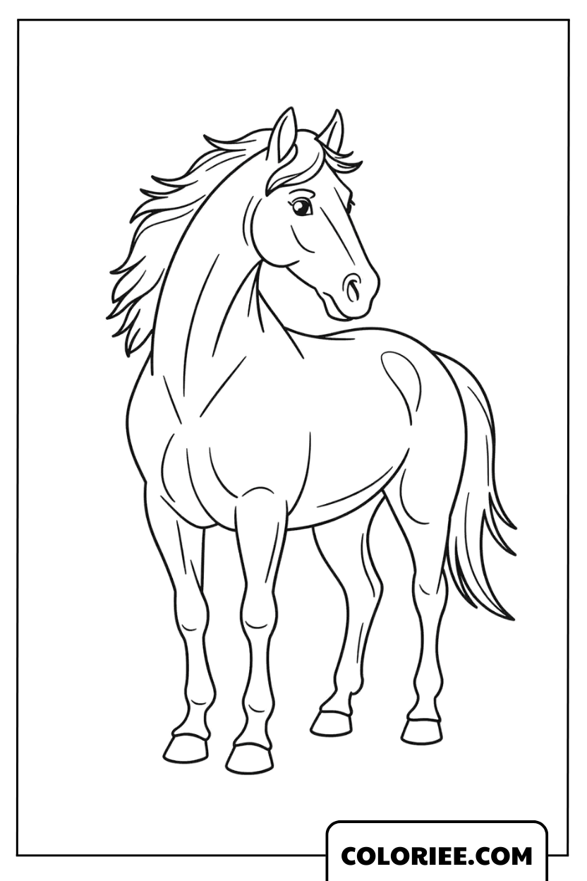 Cheval Debout Majestueux