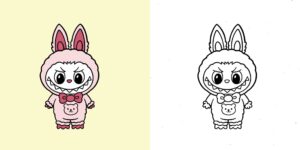 Coloriage Labubu ft