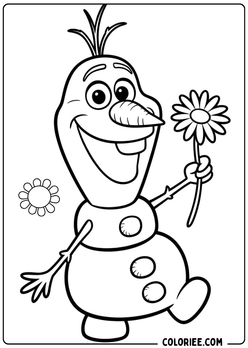 Coloriage Olaf et marguerite