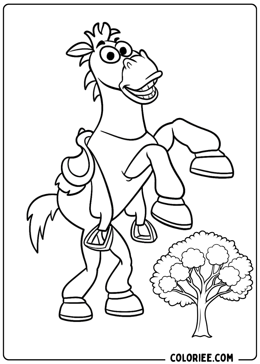 Coloriage cheval bondissant