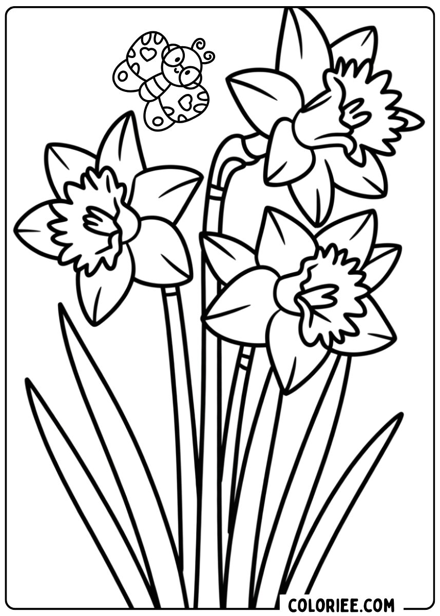Coloriage jonquilles