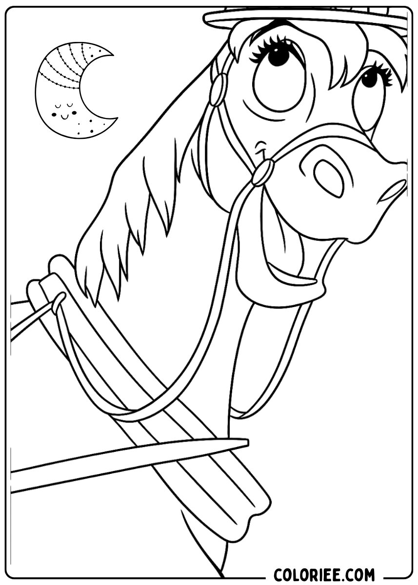 Coloriage portrait de cheval