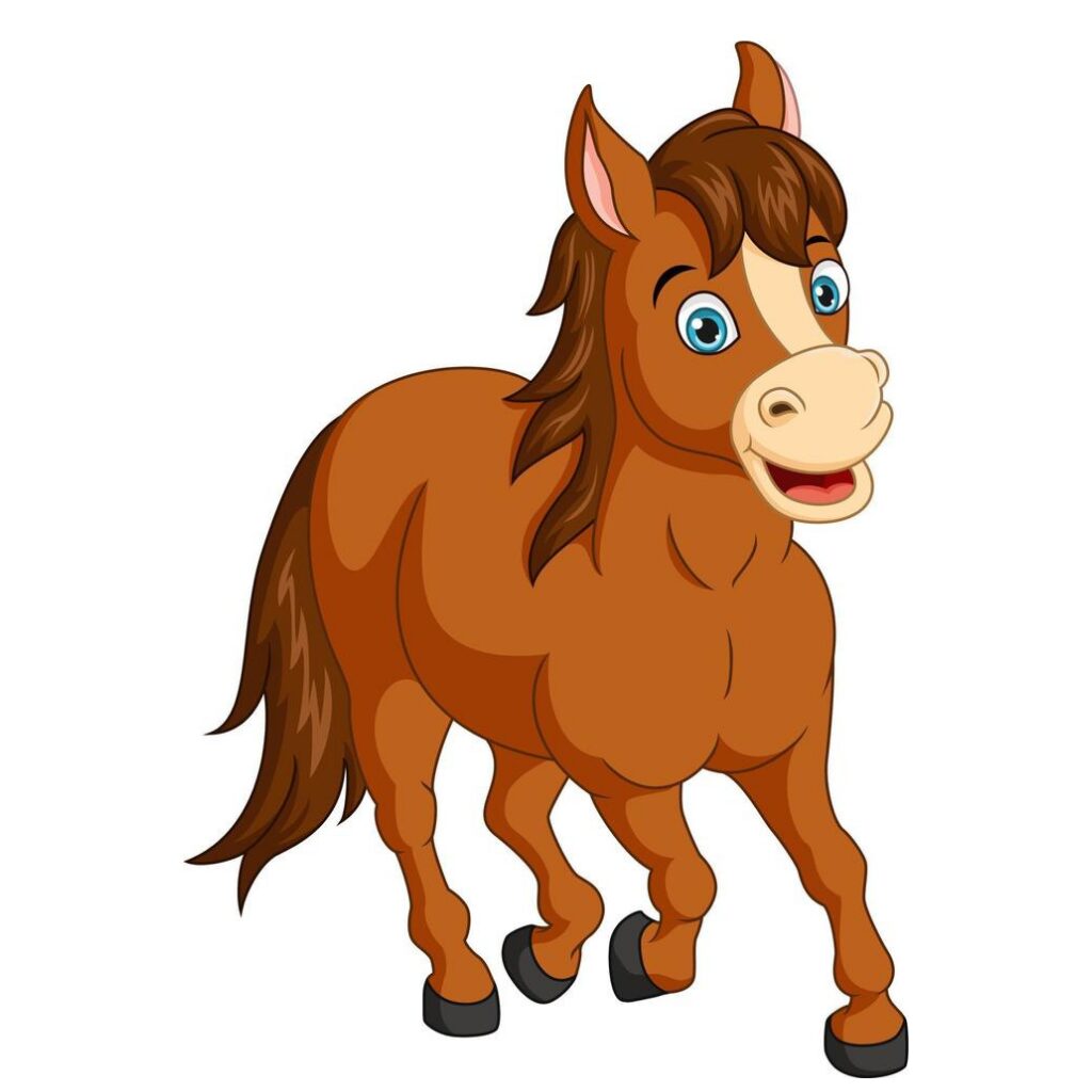 Dessin à colorier du cheval amusant