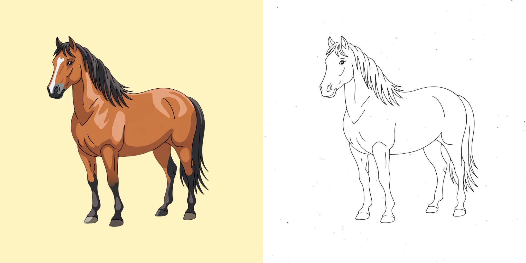 coloriage cheval ft