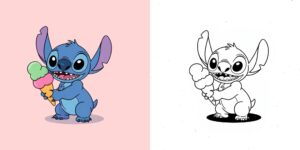 coloriage stitch ft