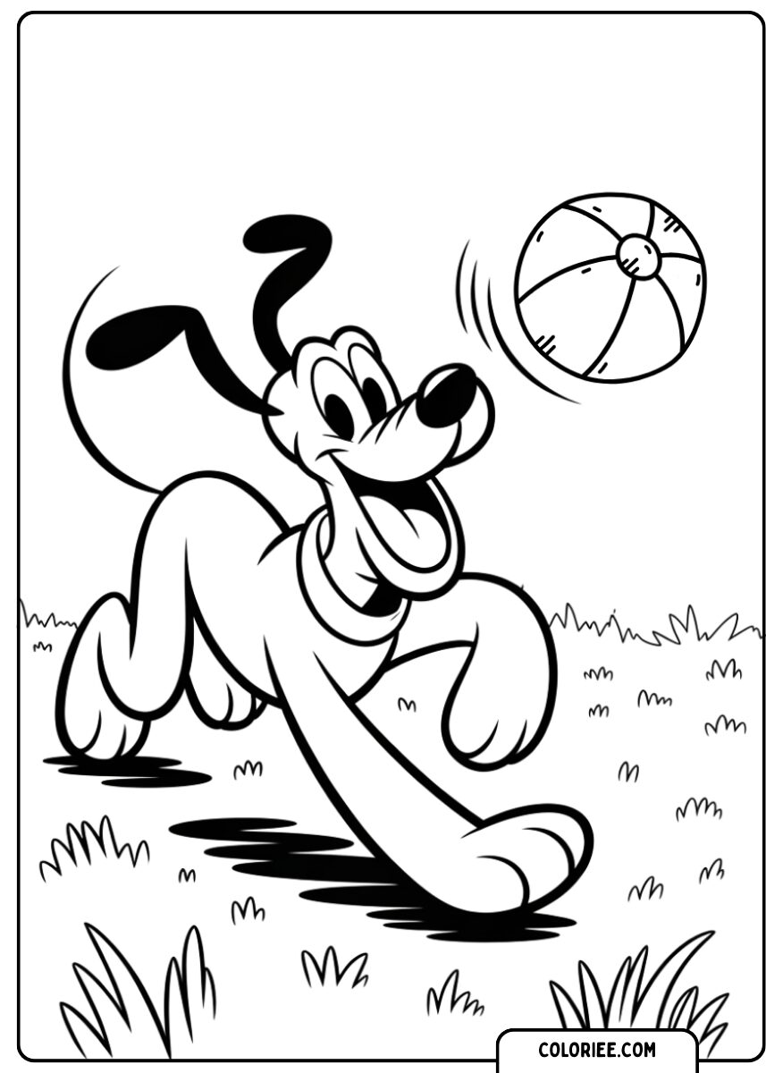 Pluto joue au ballon