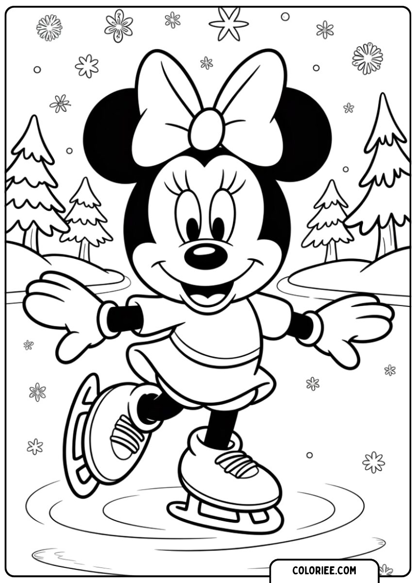 Minnie fait du patin