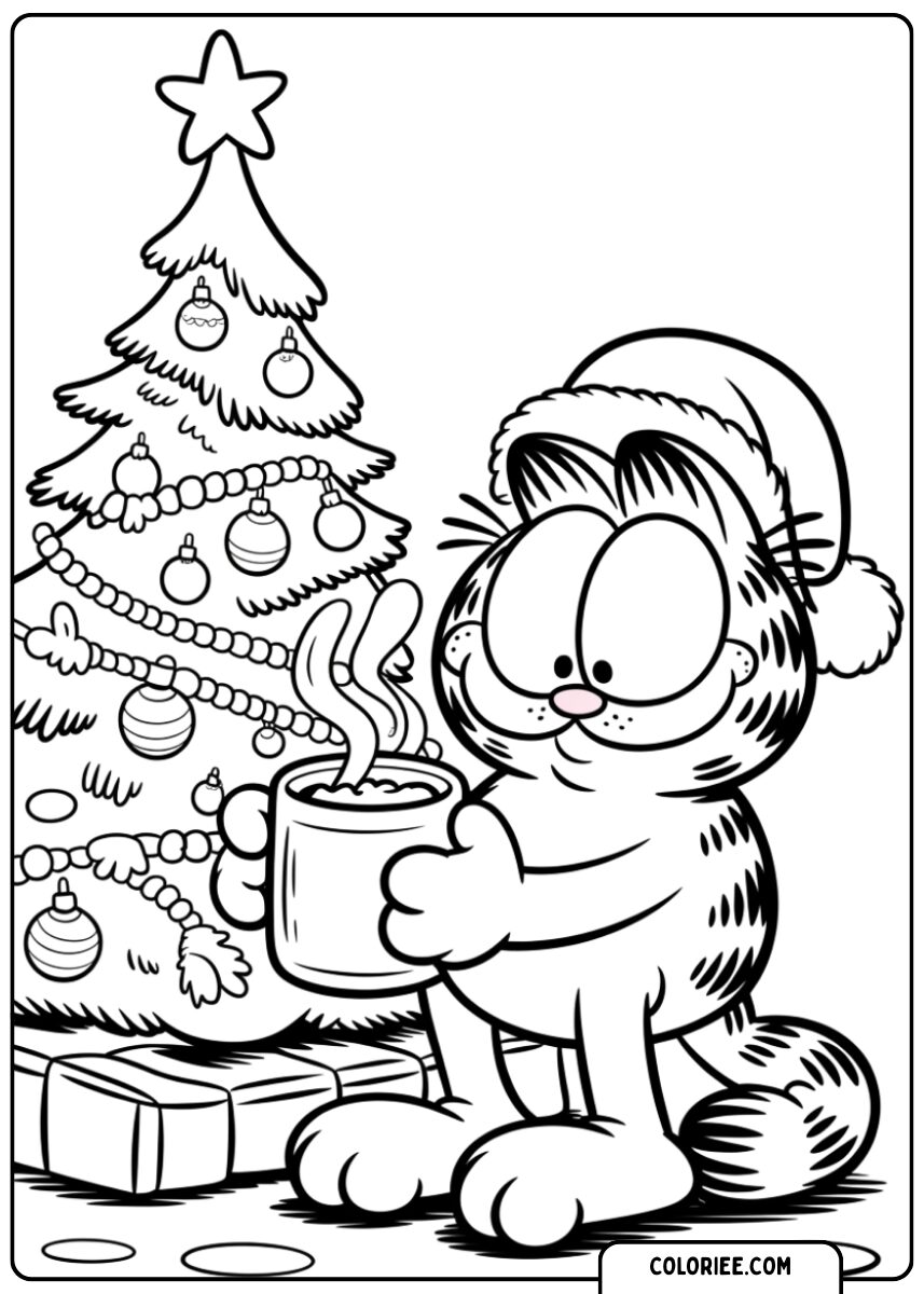 Garfield et son chocolat chaud