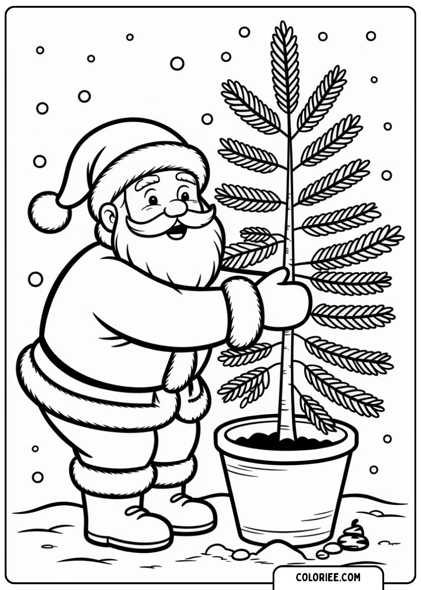 Papa Noël et son sapin