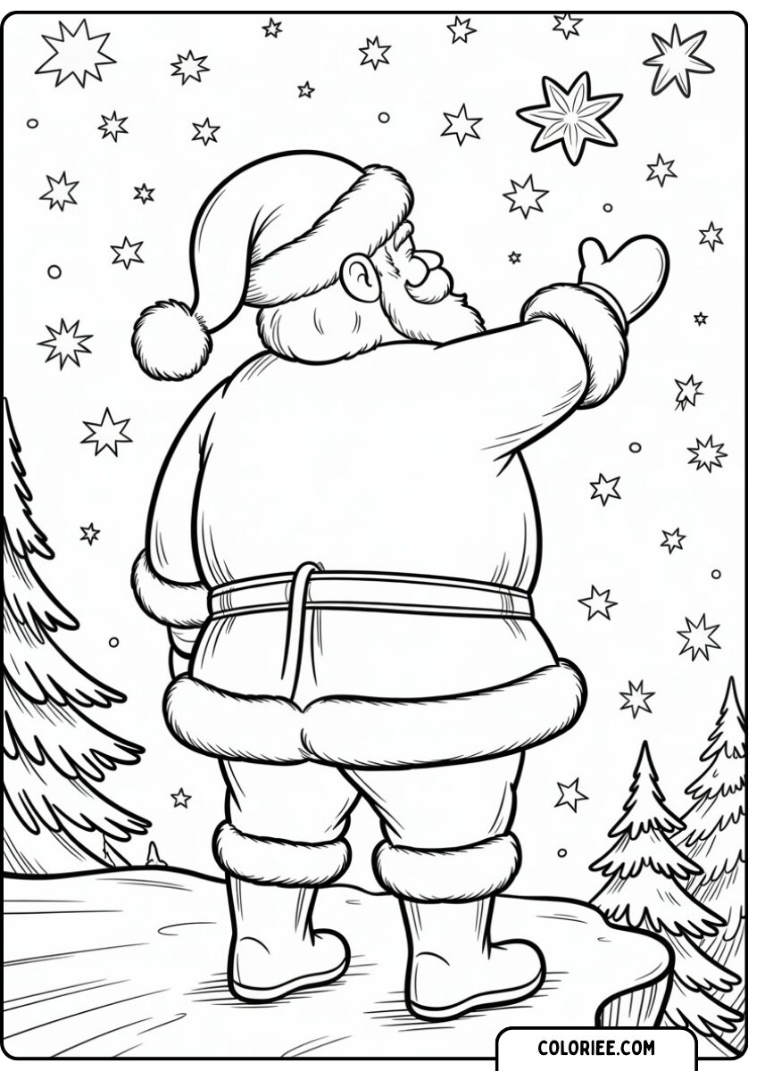 Papa Noël regarde les étoiles