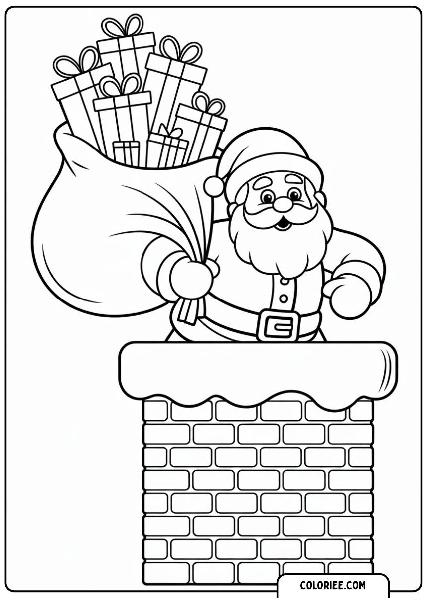 Papa Noël sur la cheminée