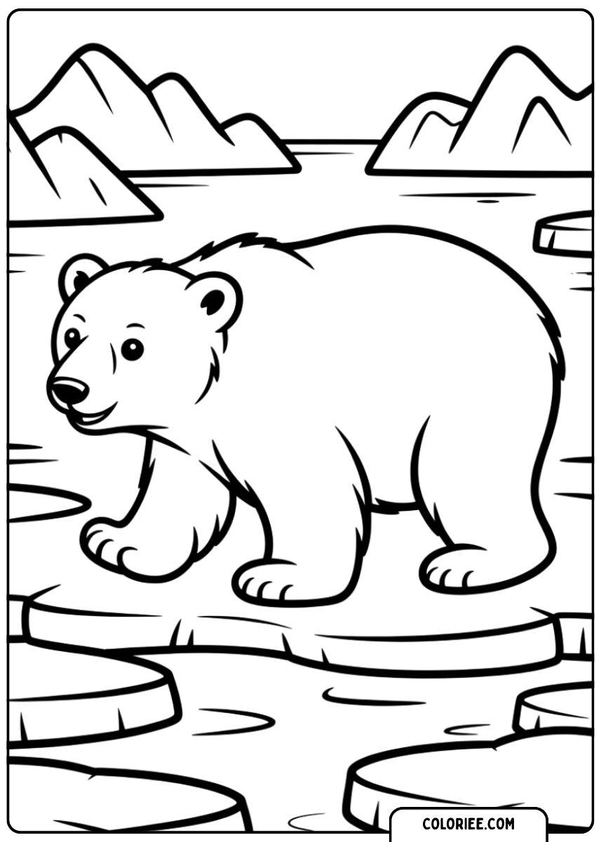 Ours blanc sur la glace