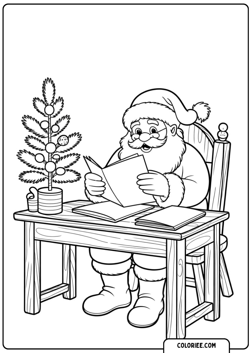 Papa Noël lit une lettre