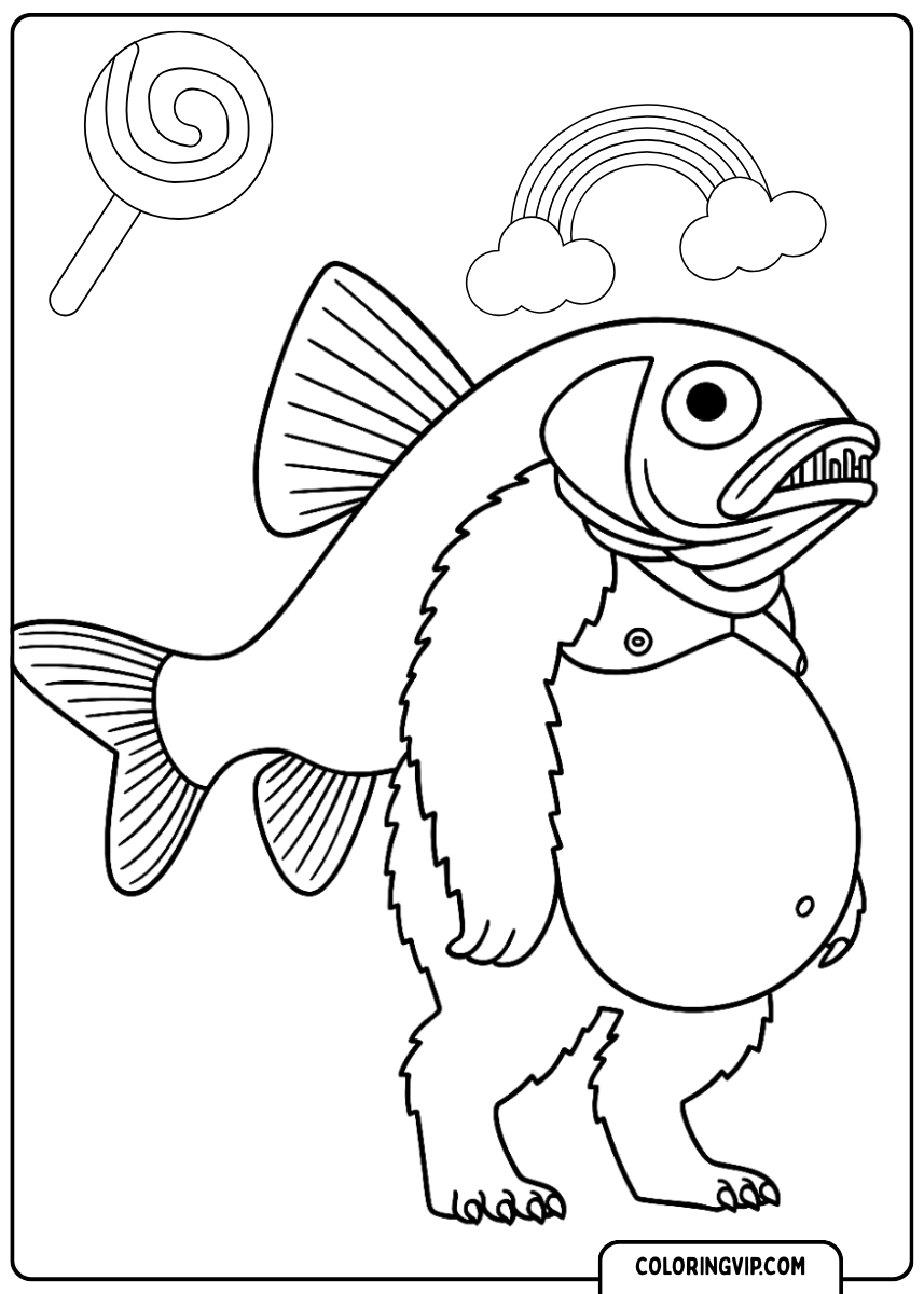 Page de coloriage Trippi Troppi Brainrot – Téléchargement gratuit
