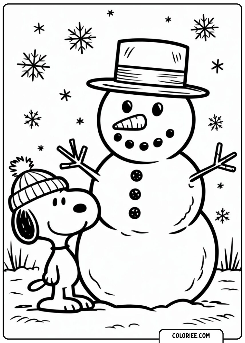 Snoopy et le bonhomme de neige