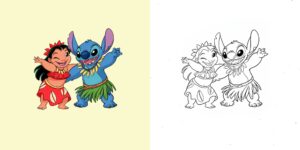 Coloriage Lilo et Stitch ft