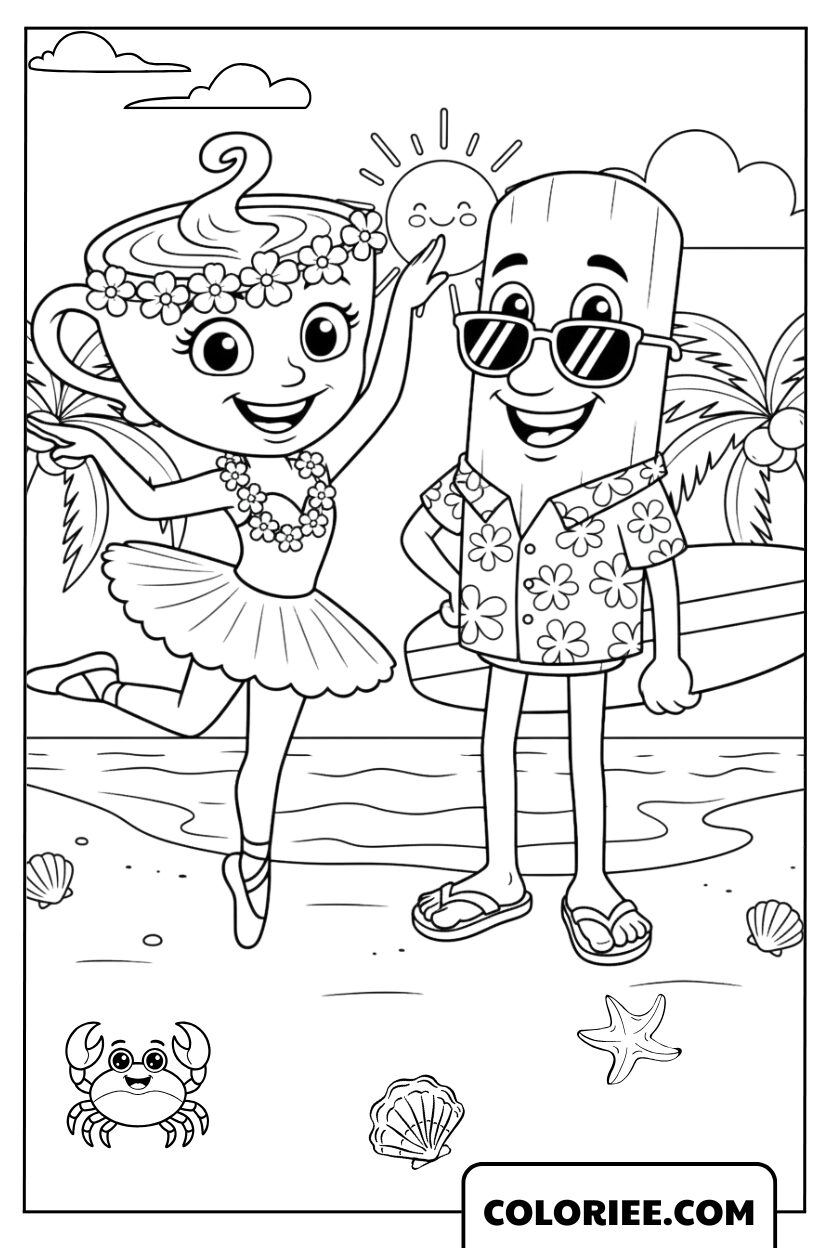 Couple brainrot à la plage