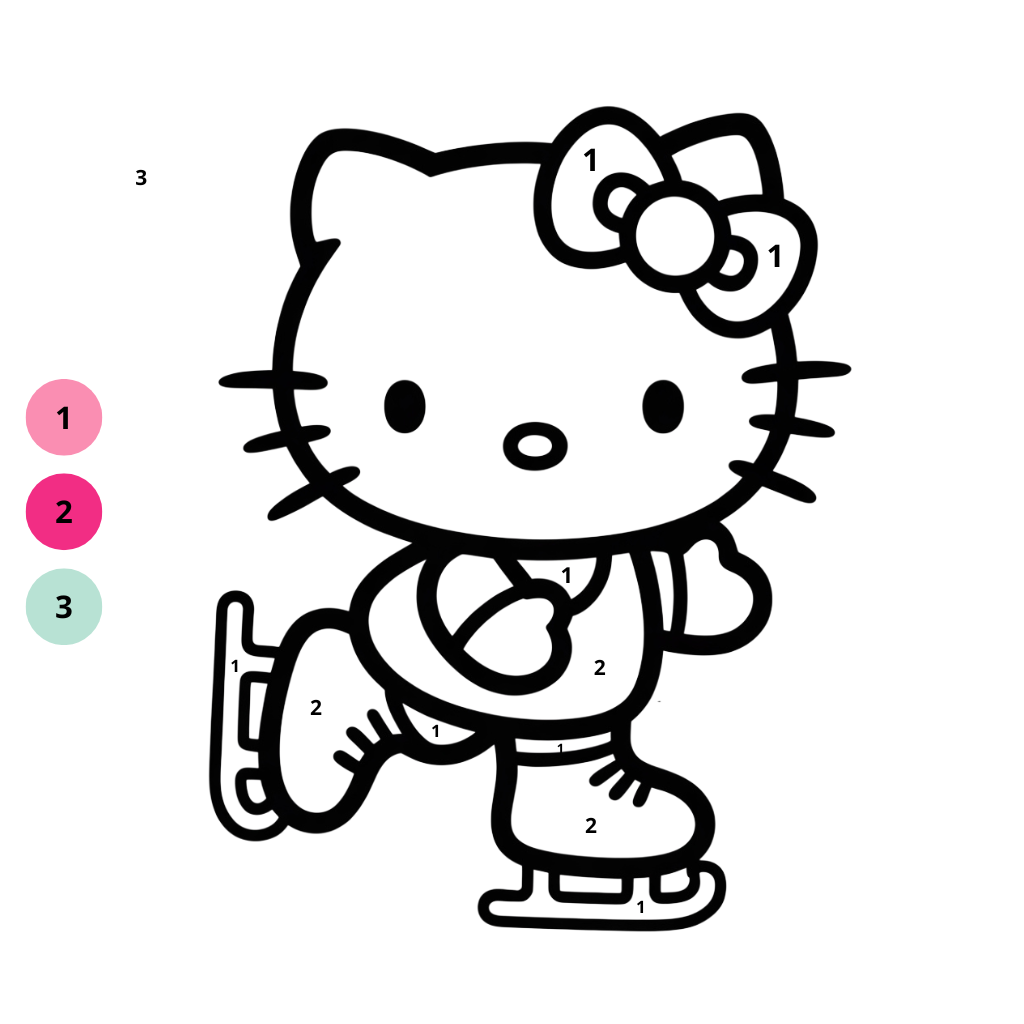 Page de coloriage d’hiver Hello Kitty