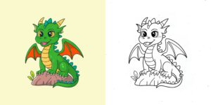 coloriage dragon ft
