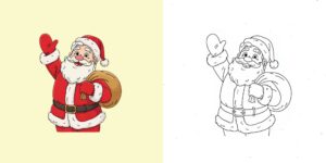 coloriage pere noel ft