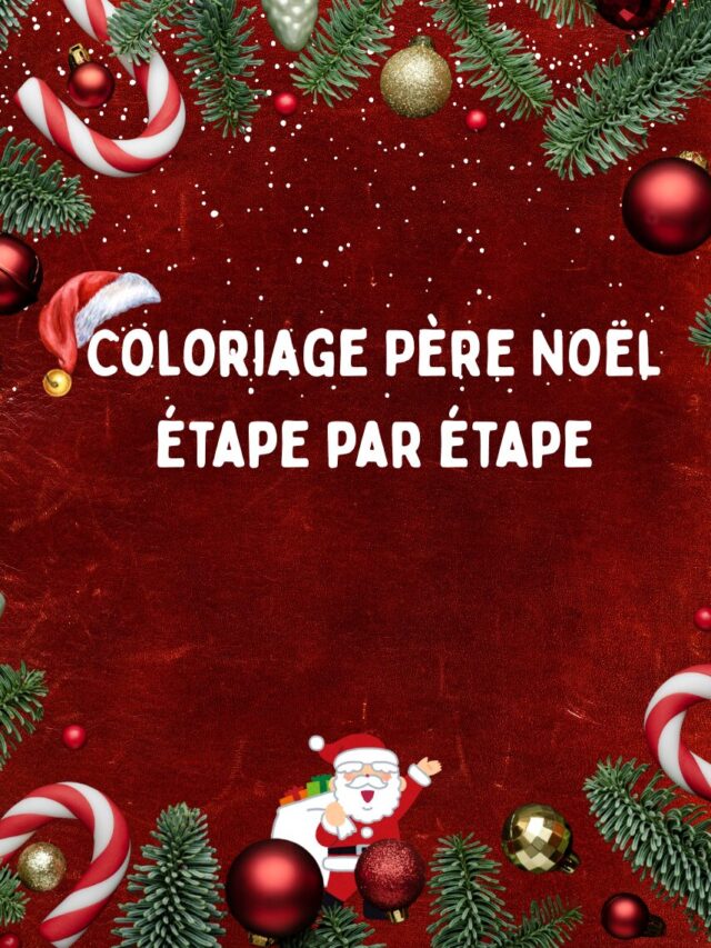 Coloriage Père Noël étape par étape