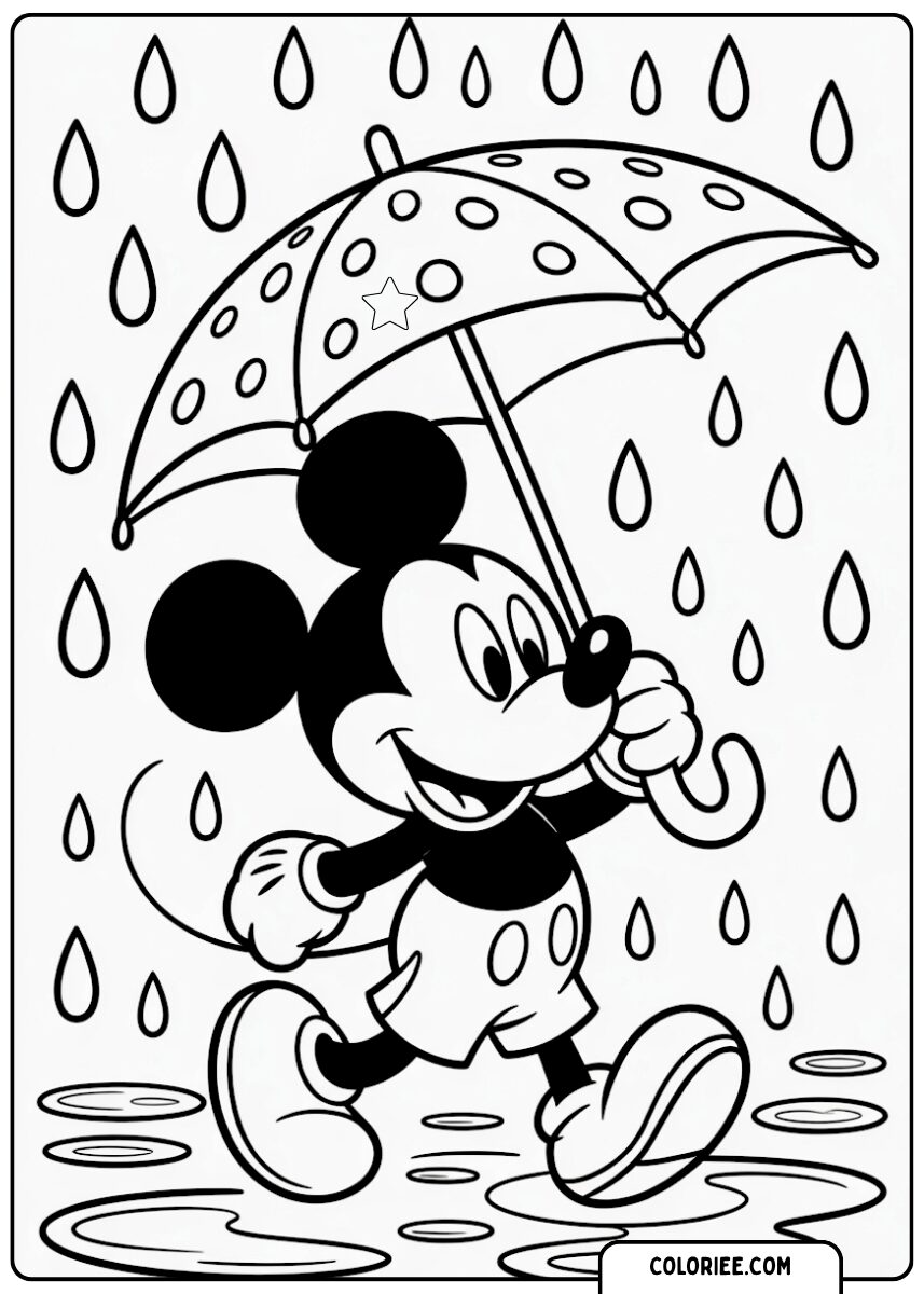 Mickey sous la pluie