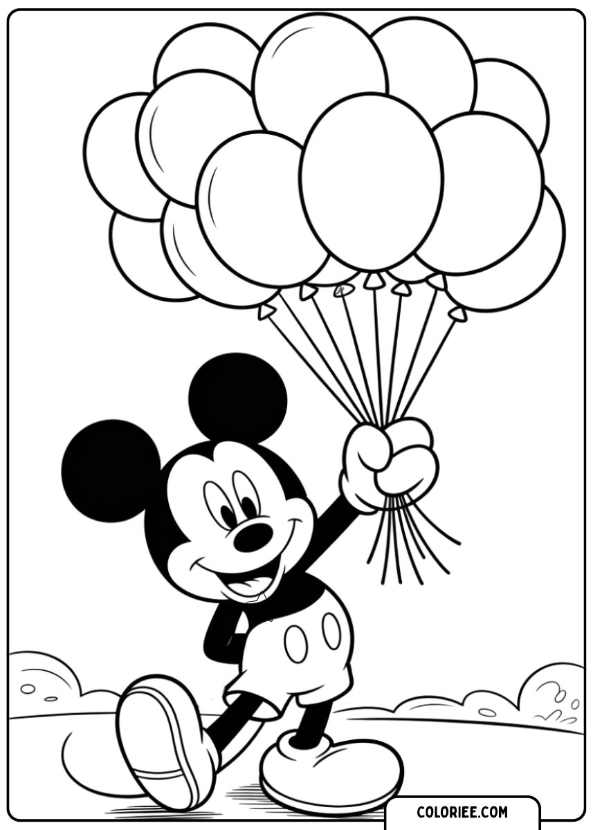 Mickey avec des ballons