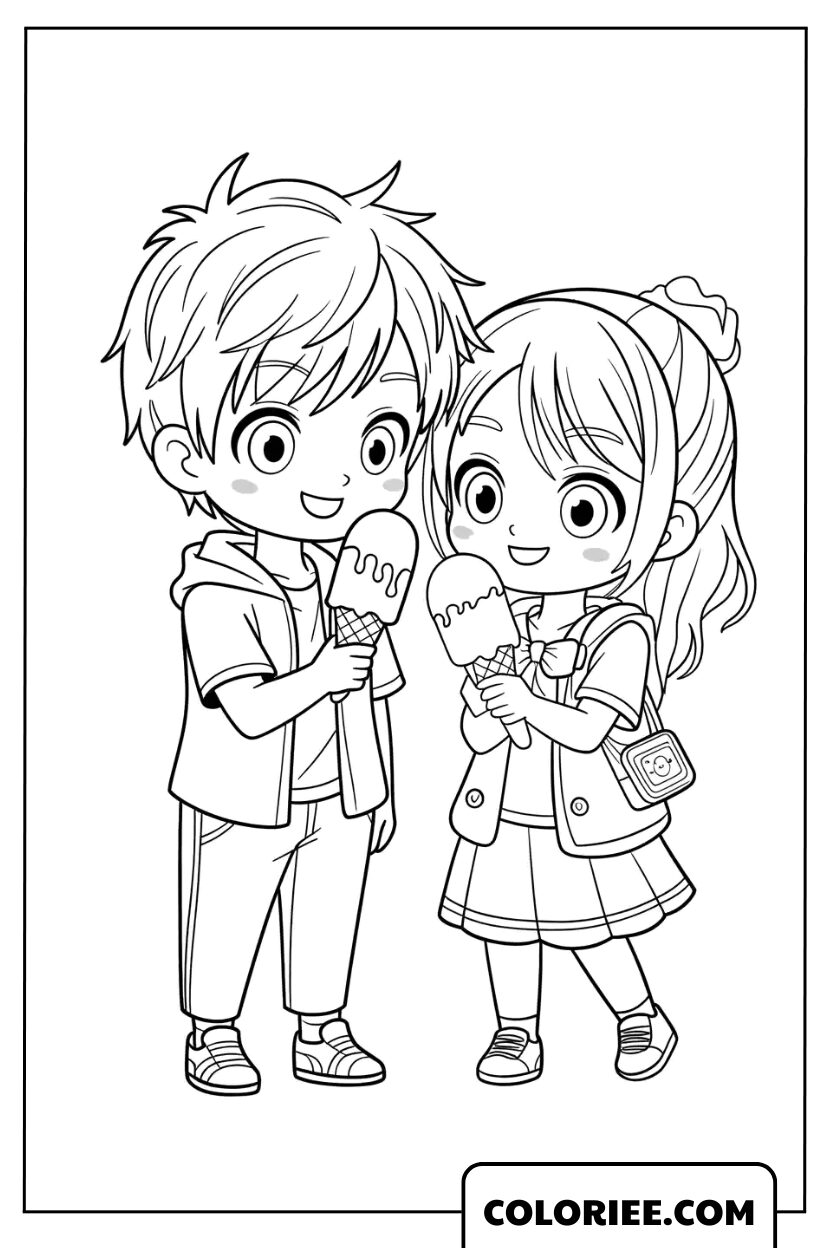 Doux moment pour deux petits amis