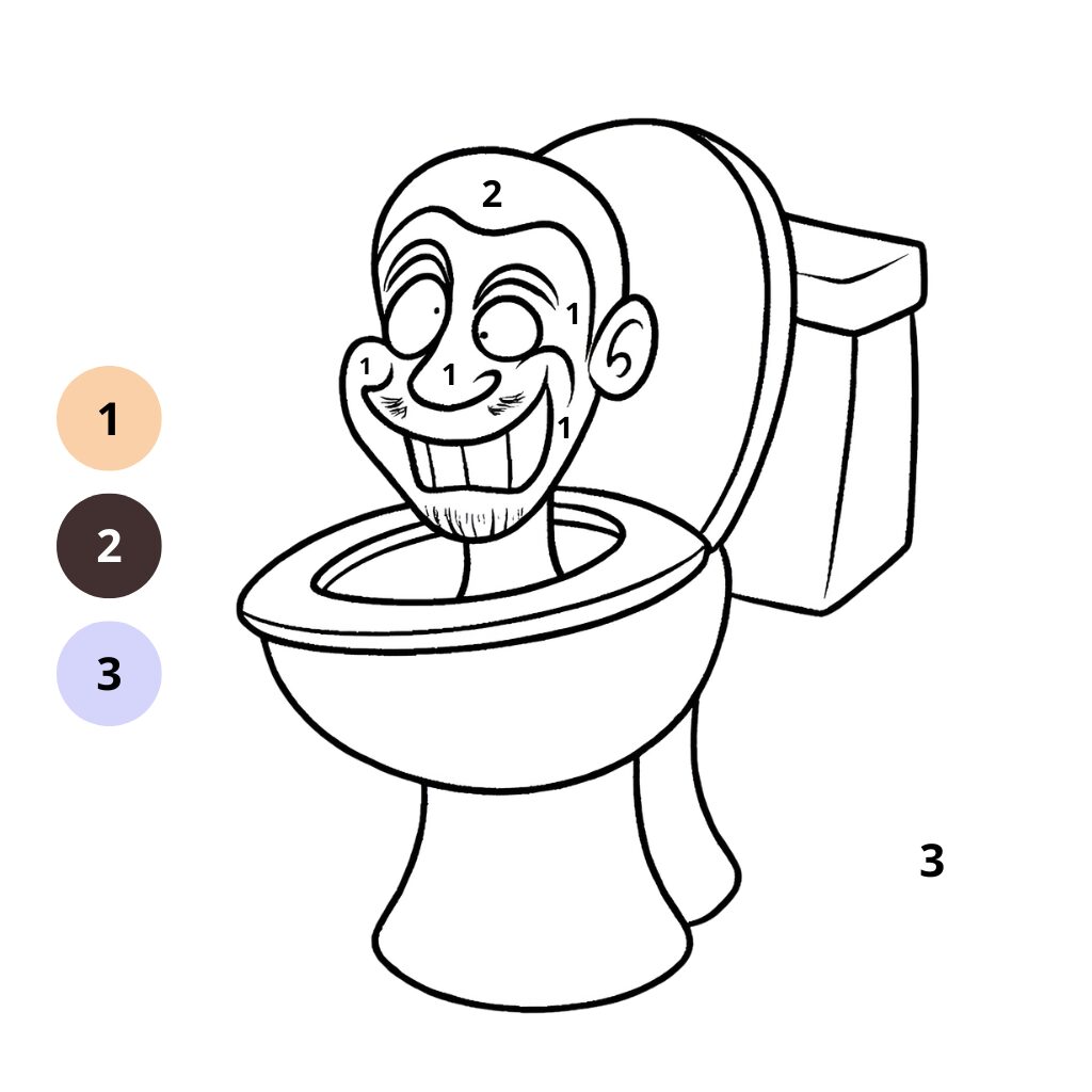 Funny Skibidi Toilet Coloring Page