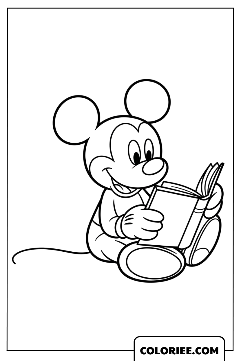 Le moment où Mickey se plonge dans son livre