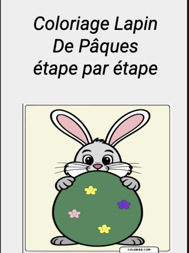 Coloriage Lapin De Pâques étape par étape