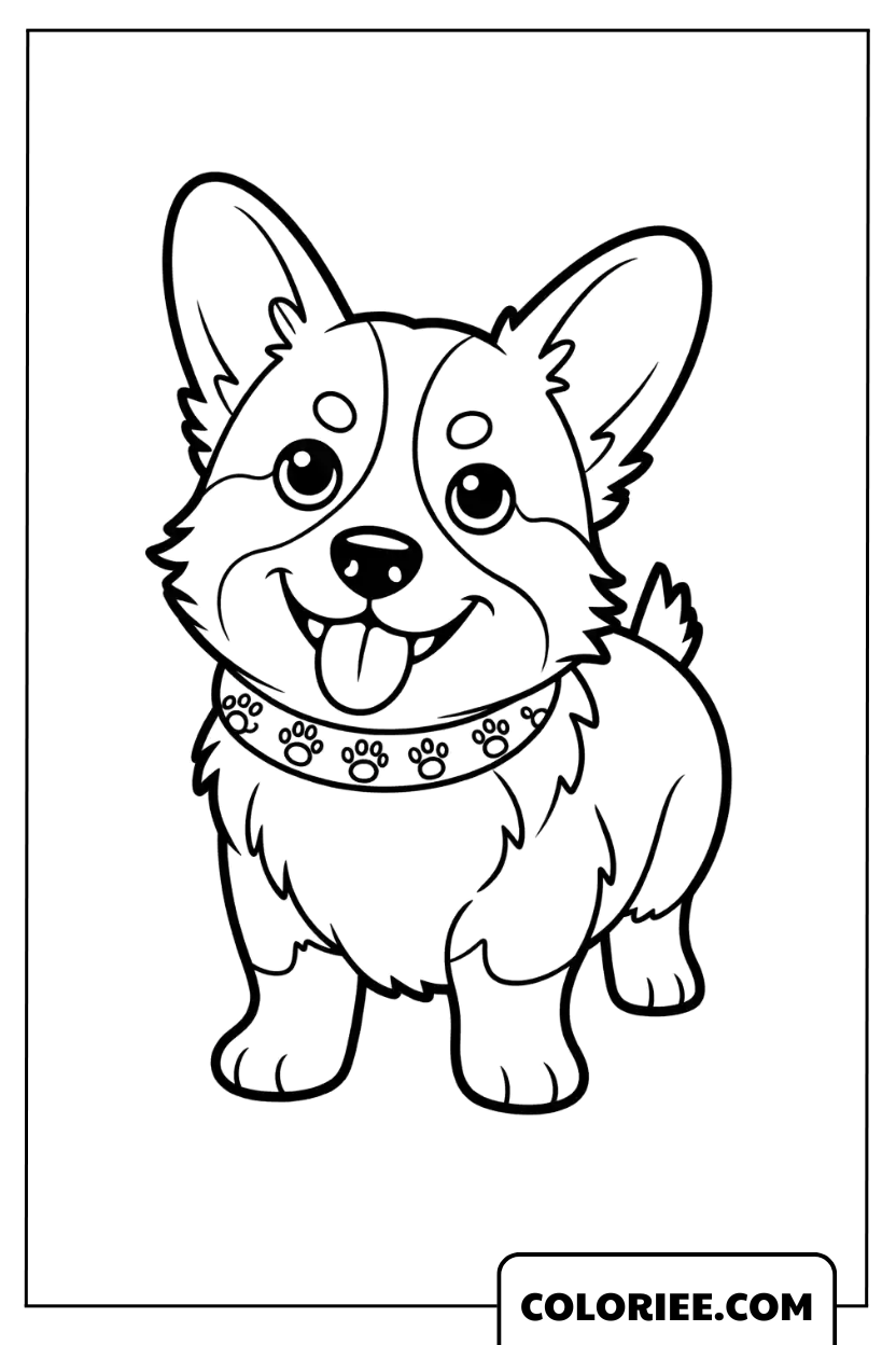 Adorable chiot Corgi sourit