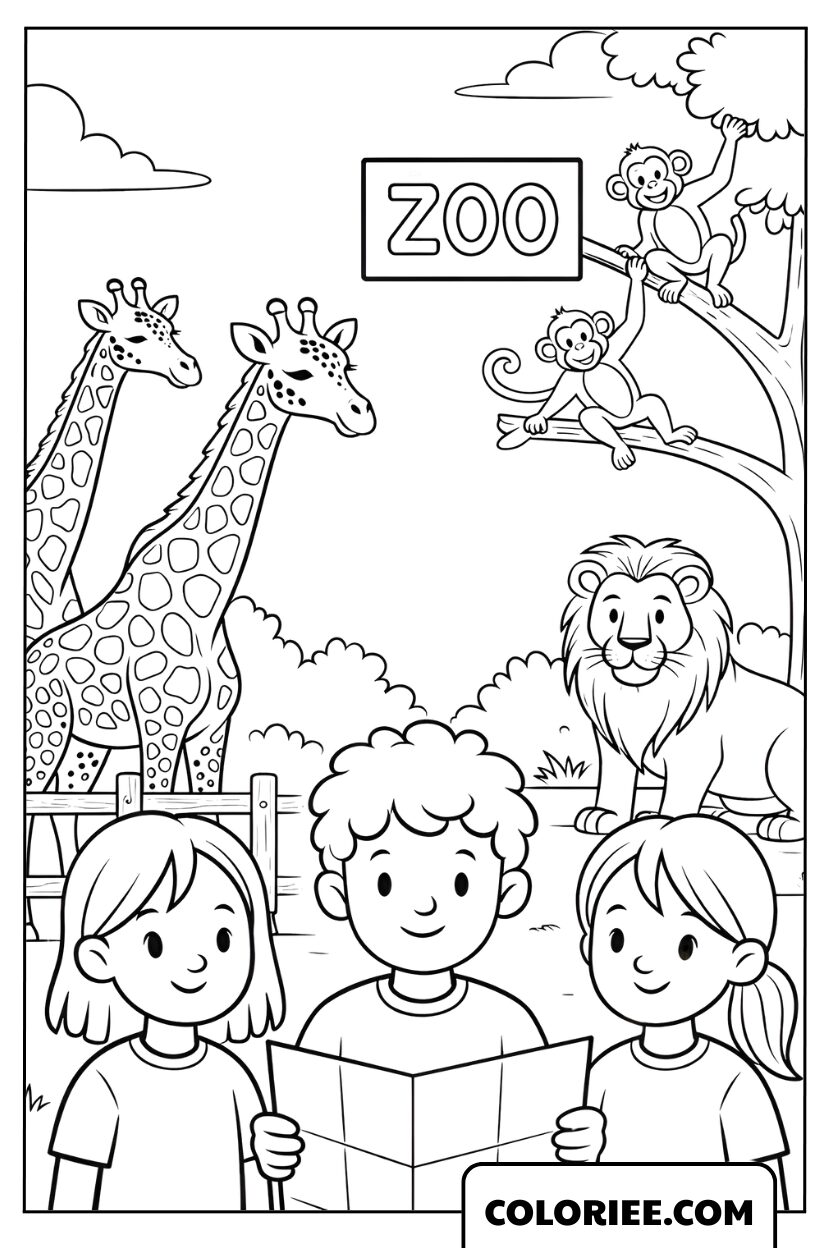 Coloriage Animaux Découverte du Zoo