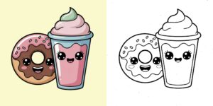 Coloriage Kawaii Nourriture ft