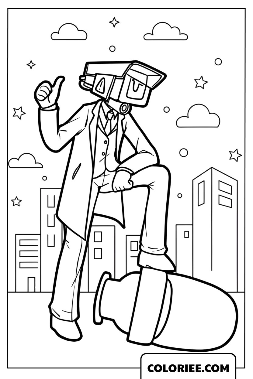 Coloriage Skibidi Toilet Amusant en Ville