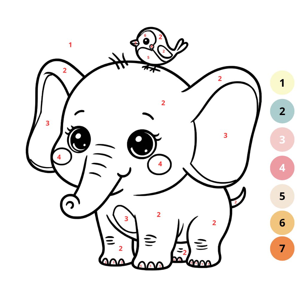 Coloriage d’animaux par numéros (2)