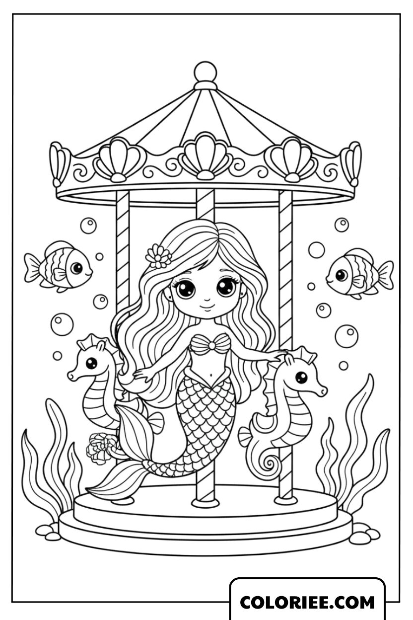 La sirène et l'hippocampe de la grande roue marine