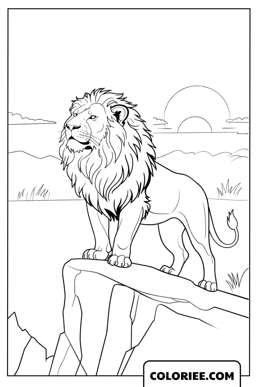Le lion majestueux surveille la savane