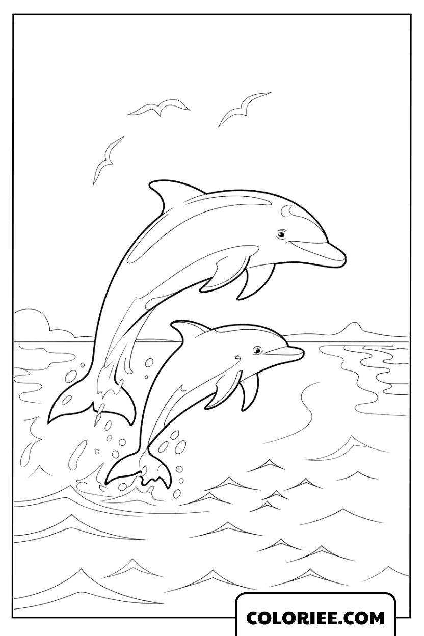 Les dauphins bondissants jouent dans l’océan