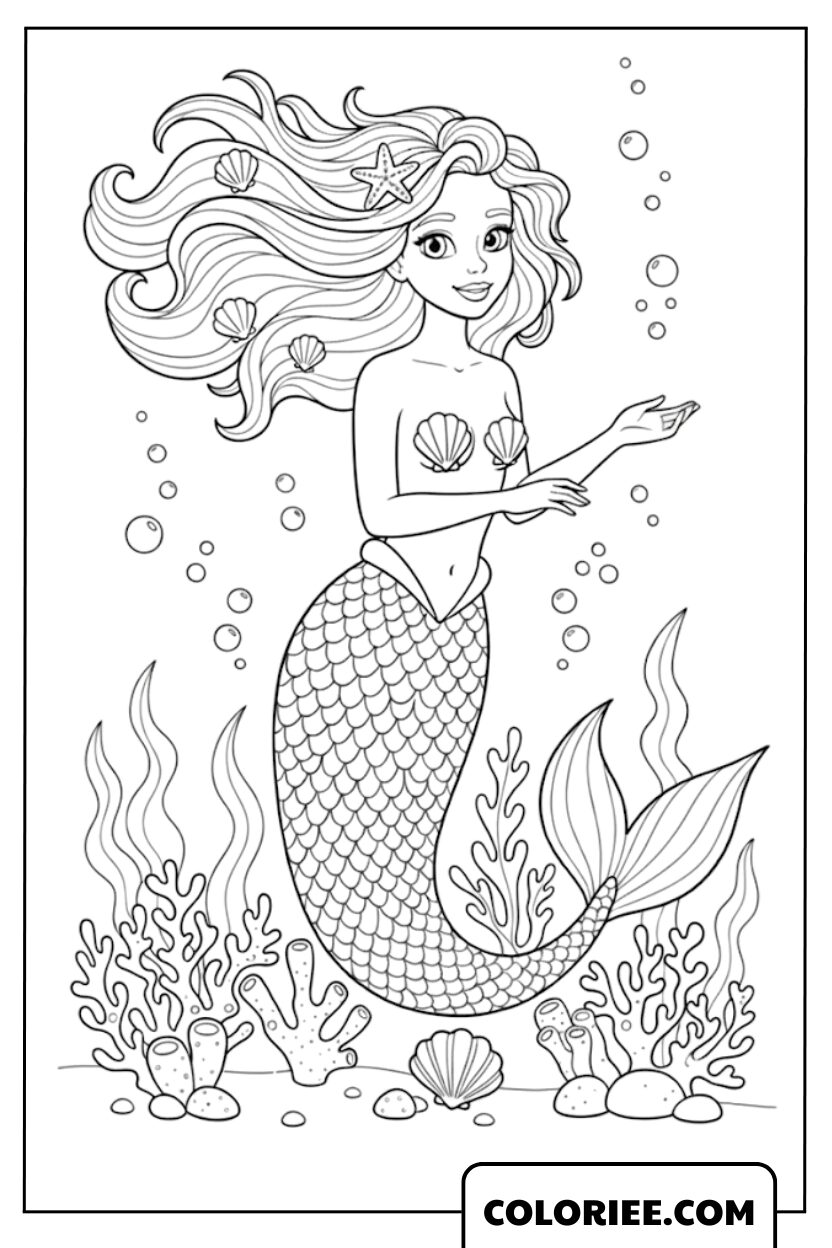 Sirène dans les eaux lumineuses