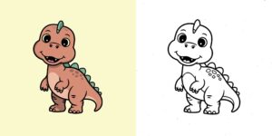coloriage dinosaure ft