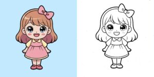 coloriage fille ft