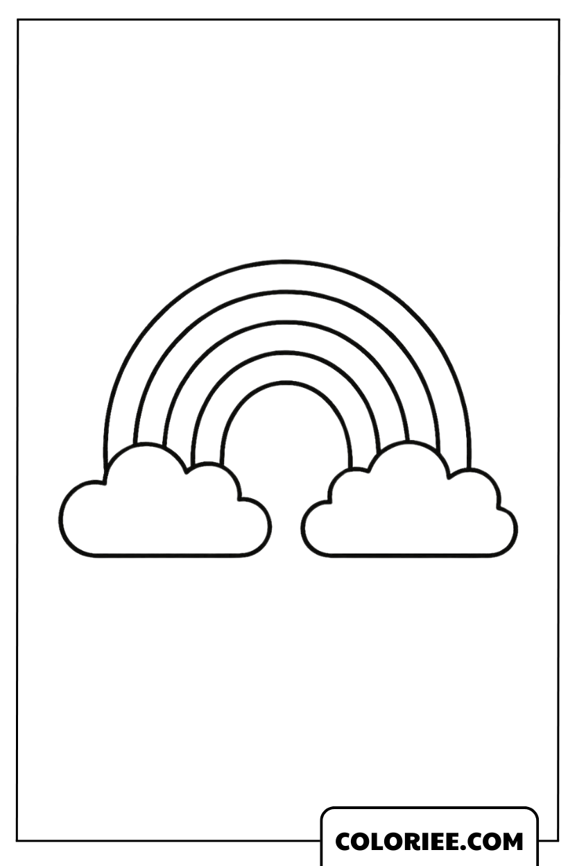 Arc-en-ciel tout doux parmi les nuages