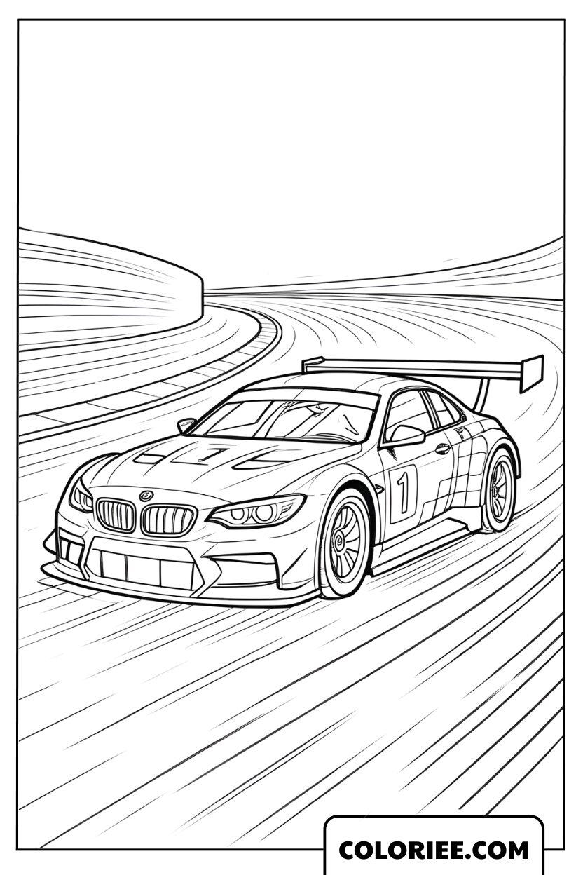 BMW sportive lancée sur le circuit