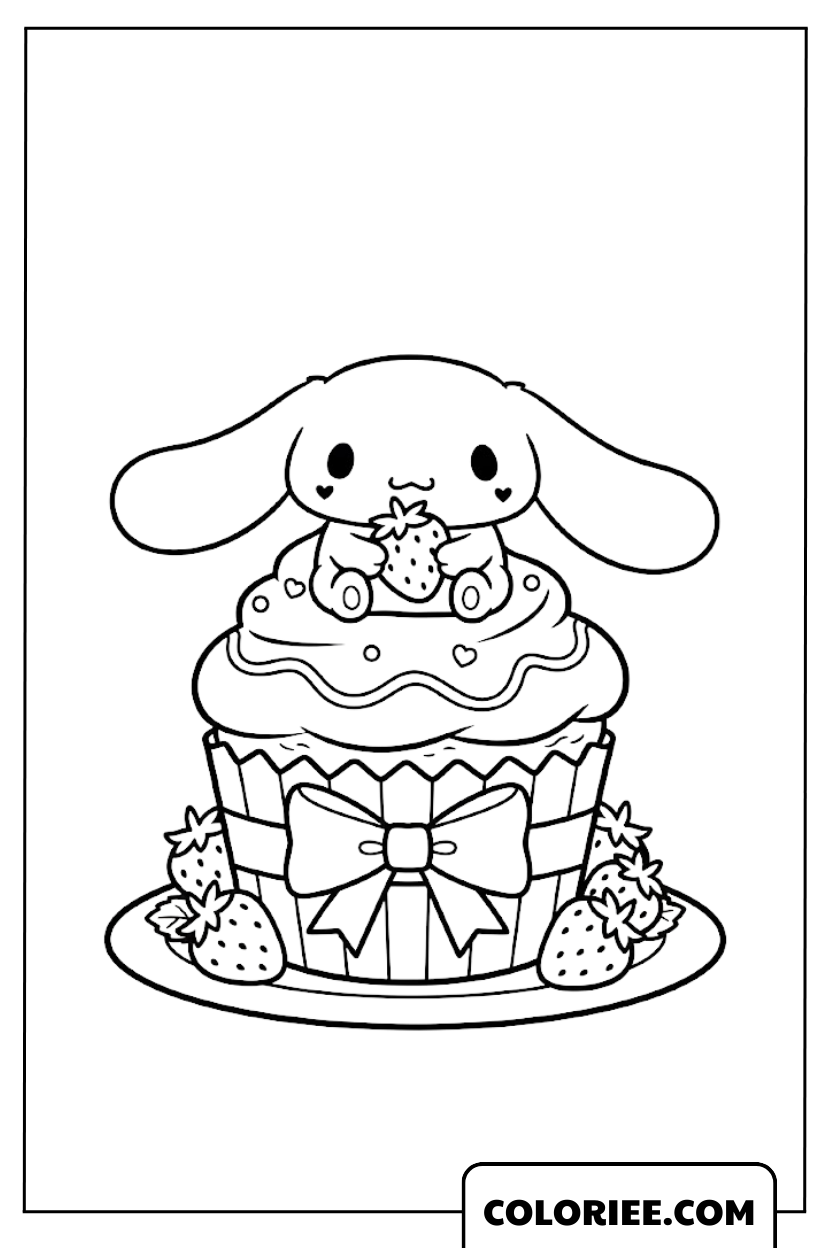 Cinnamoroll gourmand avec un joli gâteau