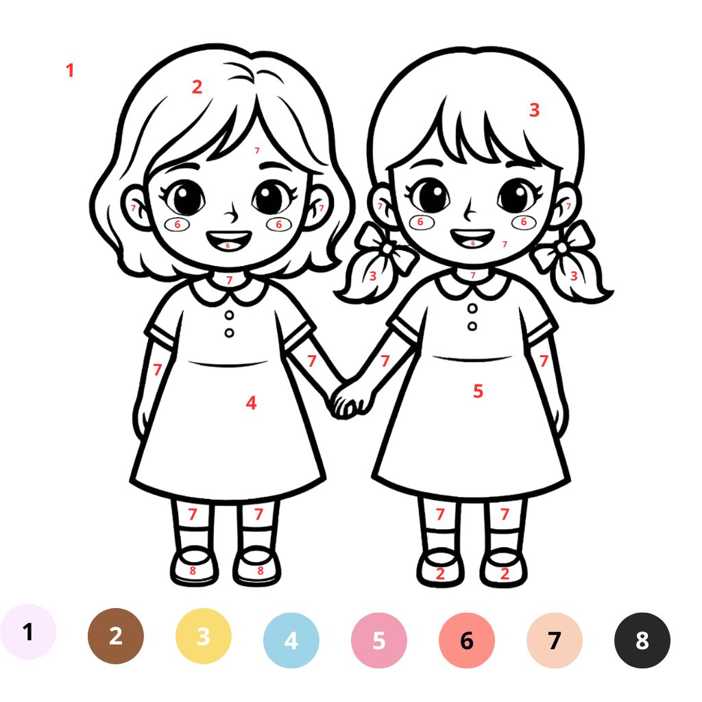 Coloriage BFF mignonne par numéros (2)