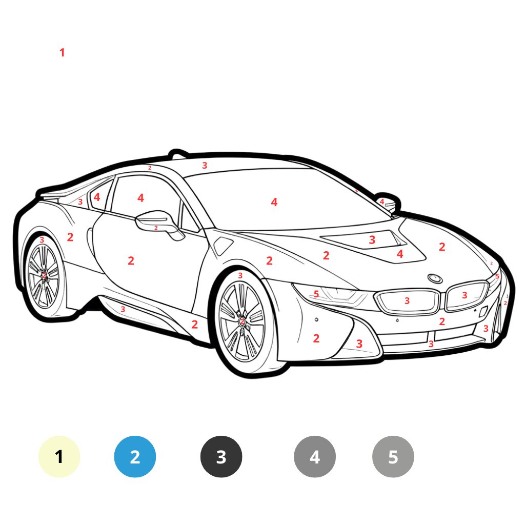 Coloriage BMW ultra stylé par numéros (2)