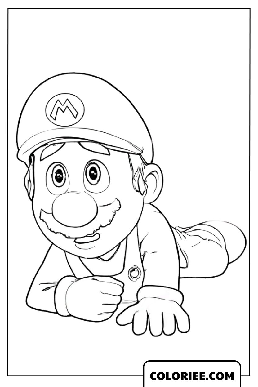 Coloriage Bebe Mario Rampant