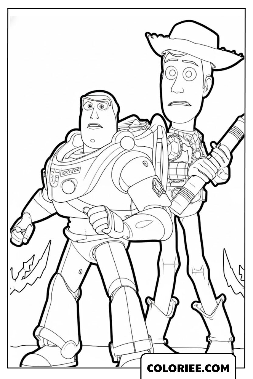 Coloriage Buzz Et Woody Aventure