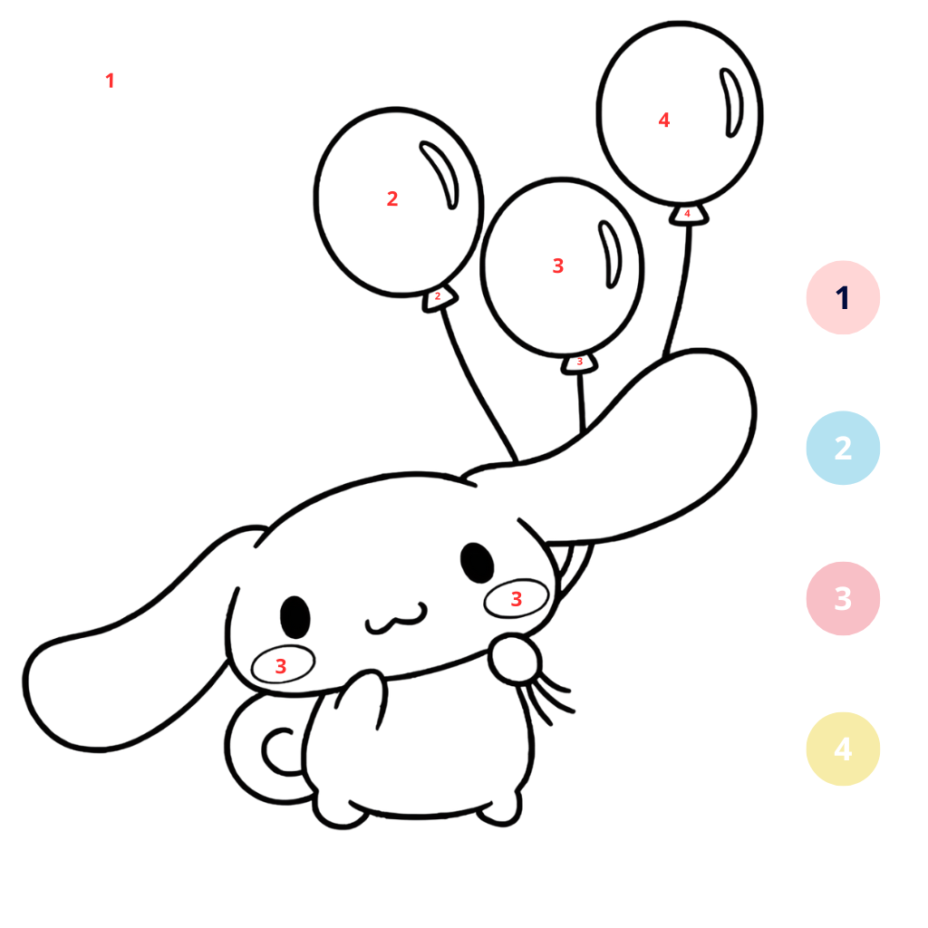 Coloriage Cinnamoroll par numéros (2)